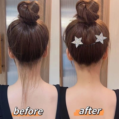Rhinestone Star Hair Comb Alloy Invisible Hair Insert For Women Girls Sparkling Flyaways Styling Tool Accessory