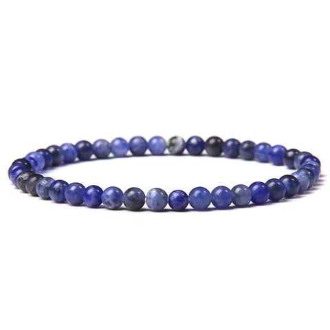 Natural Stone Beaded Bracelet Elastic Round Crystal Agate Healing Energy Jewelry For Women Men Retro Bohemian