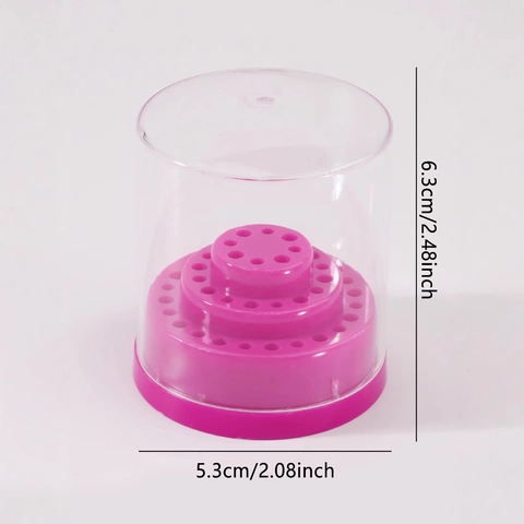 Nail Drill Bit Storage Box PP Plastic Multi Hole Tiered Display Stand Transparent Dustproof Cover Manicure Tool Organizer