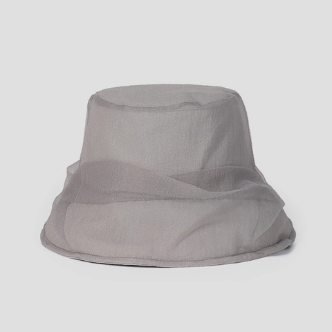 Sombrero De Pescador De Malla De Organza Elegante Para Mujer Verano Protección Solar Transpirable Doble Capa Ala Ancha Plegable