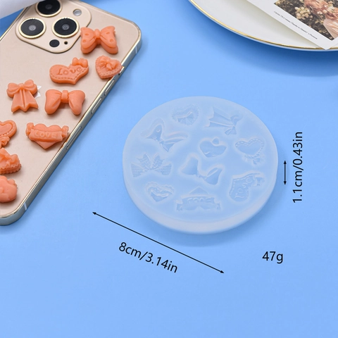 Bowknot Heart Candy Silicone Mold For Fondant Chocolate DIY Baking Handmade Craft Cake Decorating Tool