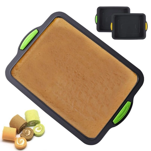 Teglia Rettangolare Per Brownie In Silicone Alimentare Antiaderente Stampo Per Torte Con Manici Resistente Al Calore Forno