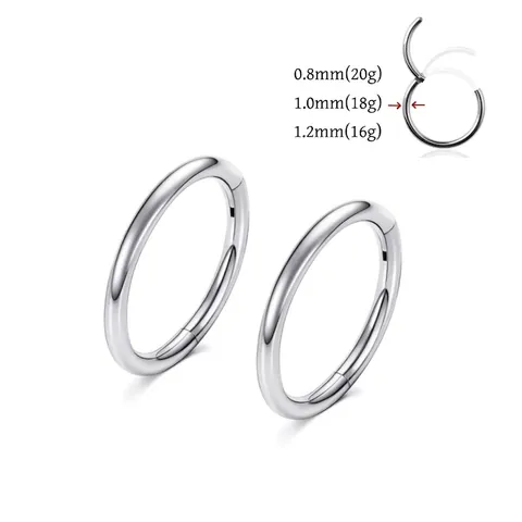 Body Piercing Ring G23 Titanium Alloy Hinge Clicker Segment Hoop For Nose Ear Lip Nipple Universal Polished Fashion