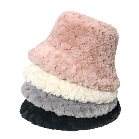 Gorro De Pescador De Felpa Piel Sintética Invierno Cálido Cortavientos Grueso Color Sólido Exterior Viaje Para Mujeres