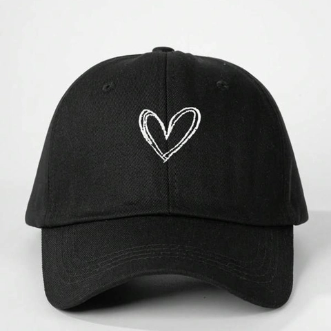 Cappello Da Baseball Ricamato Con Cuore Regolabile Protezione Solare Outdoor Casual Cappello Sportivo