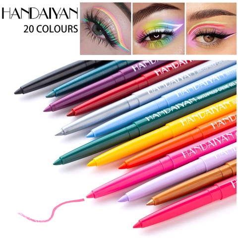 Waterproof Crème Gel Eyeliner Potlood Vlekvrij Langdurig Kleurrijke Oogmake-up Mat Metallic Glad Hoog Gepigmenteerd