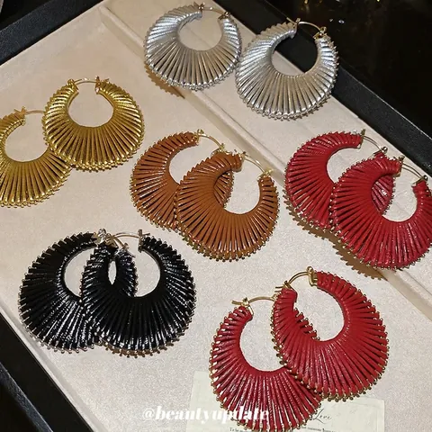 Pendientes De Aro Grandes Redondos Aleación Cuerda Tejida Geométricos Texturizados Estilo Bohemio Vintage Mujer
