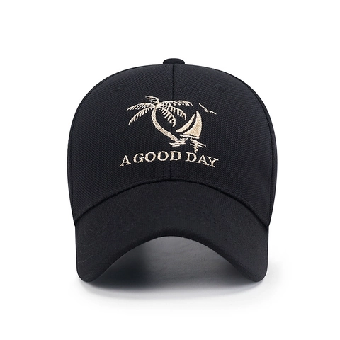 Honkbalpet Ademende Zonbescherming Polyester Twill Hoed Met Borduurwerk Kokospalm Verstelbare Gesp Casual Zomer