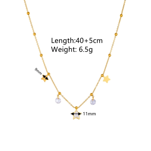 Gioielli Con Stella In Acciaio Inossidabile Collana Bracciale E Cavigliera Da Donna Placcati In Oro Zirconia Cubica