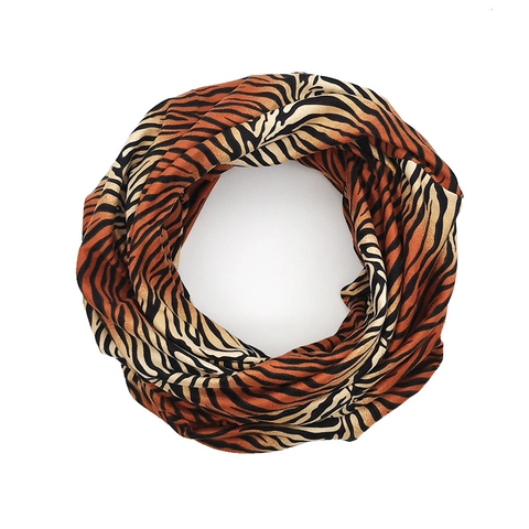 Luipaardprint Slouchy Beanie Muts Voor Dames Retro Dierlijke Strepen Patroon Polyester Gebreide Sjaal Dubbel Gebruik
