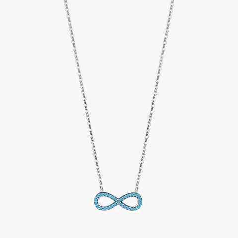 Collana Con Pendente Simbolo Infinito Argento Sterling 925 Con Turchese Gioielli Eleganti Con Catena Per Clavicola