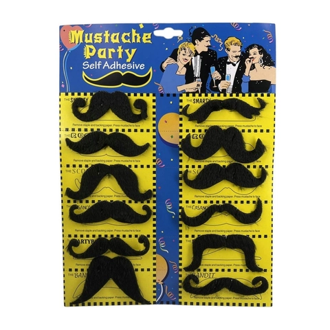Baffi Di Simulazione Autoadesivi Barbe Finte Assortite Per Halloween Festa Cosplay Mascherata Accessori Per Costumi Nero