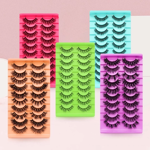 Synthetic Fiber False Eyelashes Natural Dense Curled Lightweight Eye Makeup Extension For Women