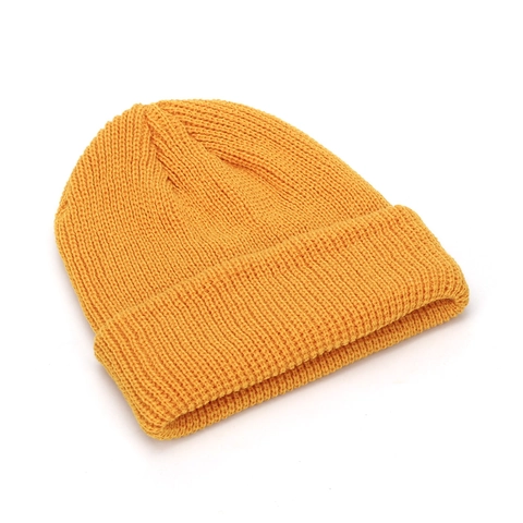 Gorro Con Dobladillo Cálido De Invierno Acrílico Punto De Canalé Color Sólido Para Hombres Mujeres Accesorio Minimalista