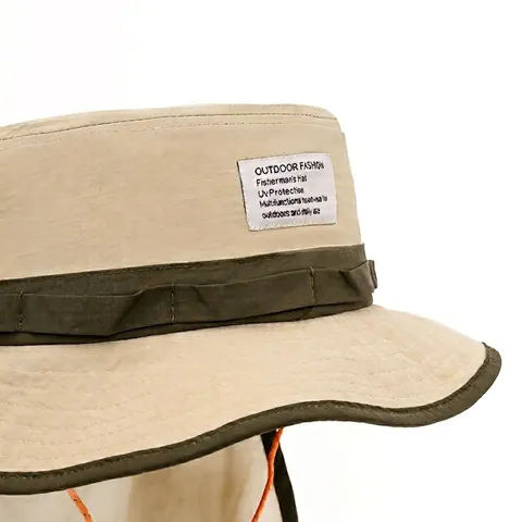 Sombrero De Sol Exterior Nailon Secado Rápido Gorro De Pescador Con Protector De Cuello Ala Ancha Protección UV Para Pesca Senderismo Ajustable