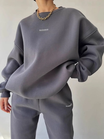 Women Long Sleeve Crew Neck Sweatshirt And Sweatpants Letter Print Oversized Casual Activewear Streetwear Polyester Comfortable