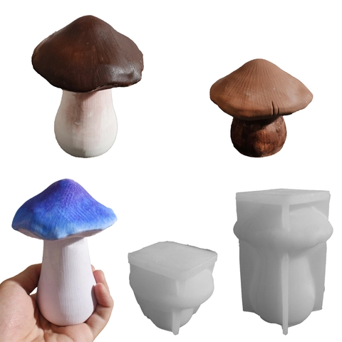 3D Mushroom Silicone Mold For DIY Candle Resin Craft Aromatherapy Plaster Soap Making Handmade Halloween Decor