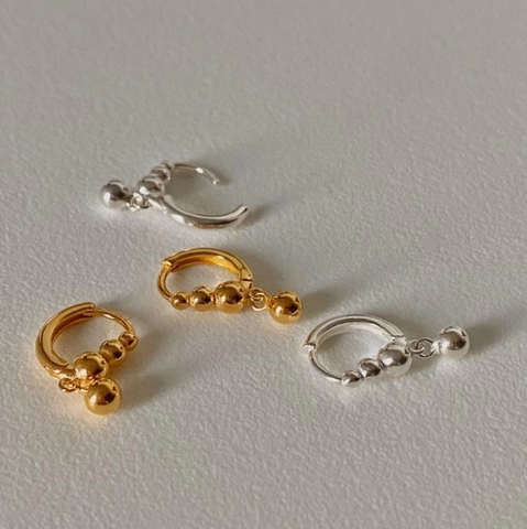 Orecchini A Cerchio Minimalisti In Argento Sterling 925 Con Pendente A Sfera Per Donna Stile Coreano Gioielli Placcato Oro 18K