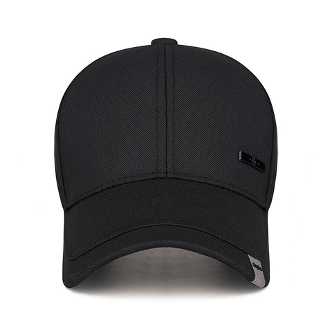 Herren Baseballkappe Verstellbar Business Casual Sonnenschutz Polyester Gebogene Krempe Hut Mit Metalldekor