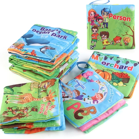 Libro De Tela Para Bebés Educación Temprana Juguete Sensorial Resistente Al Desgarro Lavable Animal Alfabeto Cognitivo