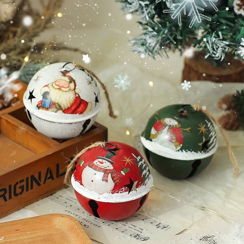 Ornamenti Appesi Di Natale Campanelli In Metallo Pendenti Angelo Dipinti Babbo Natale Pupazzo Di Neve Decoro Albero