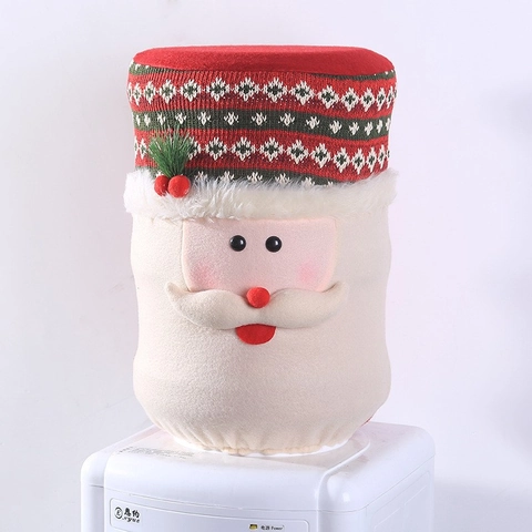 Copertura Secchio Distributore Acqua Natale Antipolvere Decorativo Maglia Peluche Babbo Natale Pupazzo Di Neve Renna