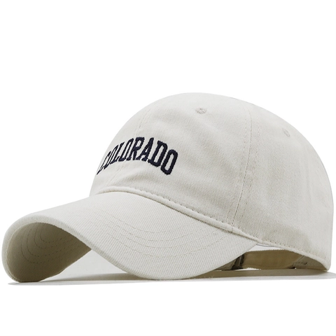 Colorado Buchstaben Stickerei Baseballkappe Baumwolle Verstellbar Gebogene Krempe Lässige Vintage Sonnenhut Für Damen Herren
