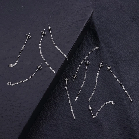 Stainless Steel Long Chain Tassel Drop Earrings Minimalist Silver Tone Hypoallergenic Fashion Jewelry For Women
