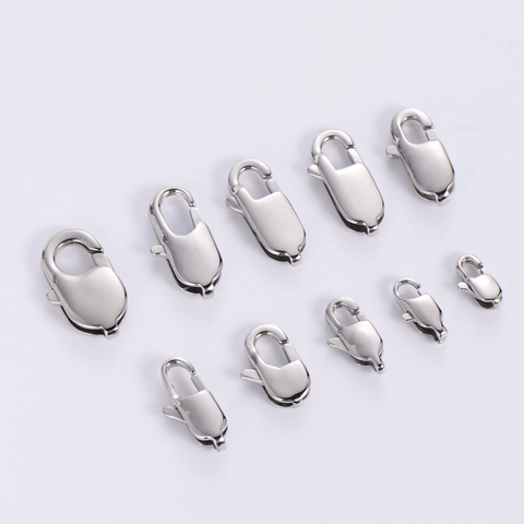 Polierter 304 Edelstahl Karabinerverschluss DIY Schmuckverbinder Für Halsketten Armband Herstellung Spiegeloberfläche Zubehör