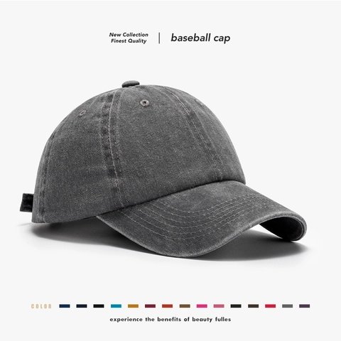 Baseball Cap Washed Cotton Adjustable Retro Curved Brim Sun Hat For Men Women Outdoor Casual Vintage Sports