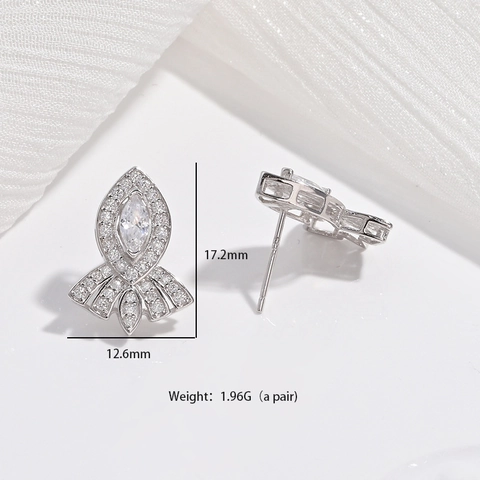 925 Sterling Silver Koi Fish Stud Earrings For Women Elegant Zirconia Inlaid Gold Silver Animal Fish Lucky Earrings Jewelry