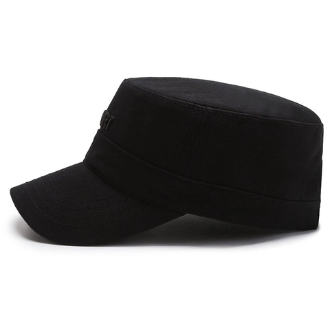 Berretto Cadet A Tetto Piatto In Cotone Ricamo Sport Protezione Solare Regolabile Stile Militare Cappello Da Uomo