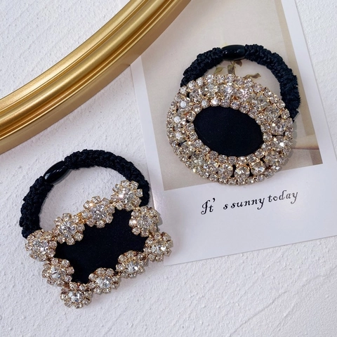 Elastici Per Capelli Con Strass Lusso Barocco Elastici Capelli Lucidi Cristallo Supporto Coda Di Cavallo Accessori Moda Donna