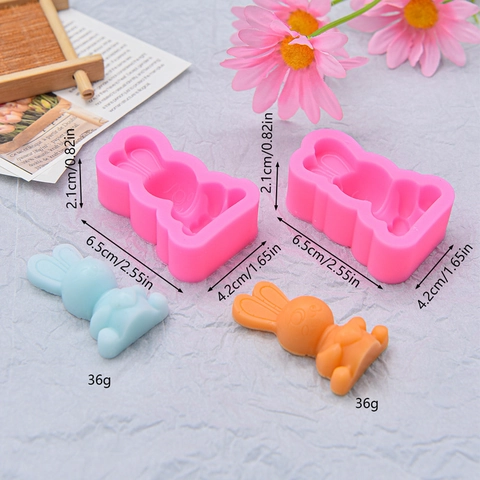 Siliconen Konijn Vorm Hart Vasthouden Cartoon 3D Mousse Taart Chocolade Ijs Handgemaakt DIY Bakken Gereedschap