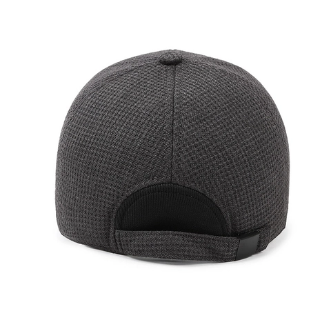 Herren Winter Baumwolle Baseballkappe Mit Buchstabenstickerei Ohrenklappen Waffelstruktur Verdicktes Fleecefutter Warme Outdoor Hut