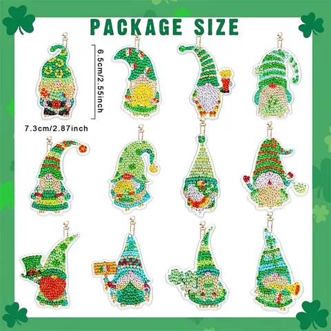 DIY 5D Diamond Painting Keychain Kit Acrylic Resin Rhinestone Crystal Handmade Double Sided Art Crafts Kids Adults Gift