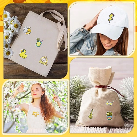Toppe Ricamate Cartoni Animati Gialle Applique In Tessuto Di Poliestere Da Stirare Per Vestiti Zaini Decorazione DIY