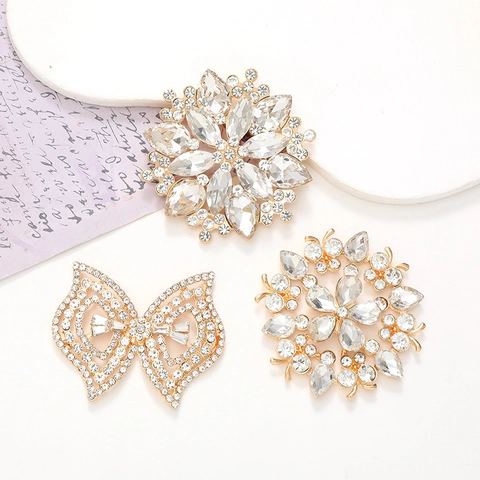 Flower Bowknot Alloy Rhinestone Crystal DIY Jewelry Charms For Phone Case Decoration Shoe Accessories Craft Making