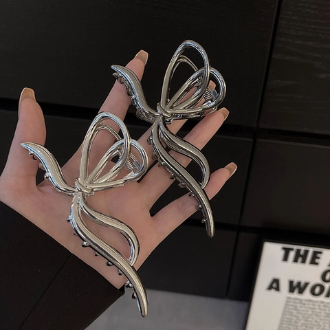 Metall Schmetterling Haarklammer Groß Legierung Schleife Design Mode Haarschmuck Für Frauen