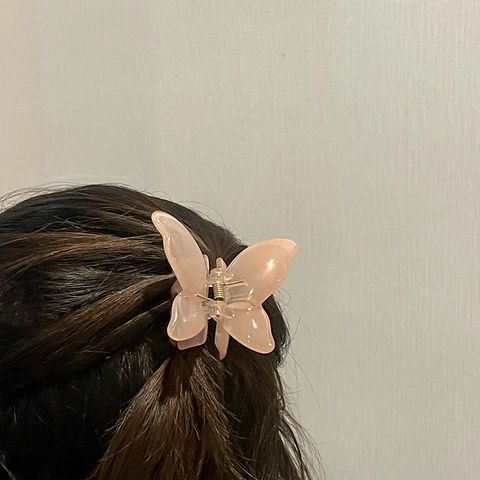 Pinzas Para El Cabello De Mariposa Resina Translúcida Jelly Estilo Coreano Elegante Dulce Accesorio De Pelo Para Mujer