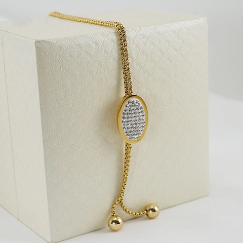 Damen 18K Vergoldet Edelstahl Lange Pullover Halskette Geometrische V-Form Strass Verstellbare Box Kette