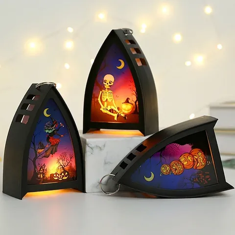 Luci Di Festa In Plastica Di Halloween Natale Strega Pupazzo Di Neve