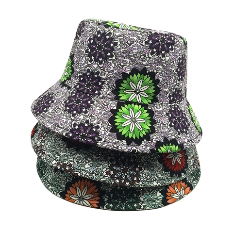 Chapeau Bob À Imprimé Floral Mandala En Toile De Polyester Bohème Vintage Protection Solaire Chapeau De Plage Femmes Hommes