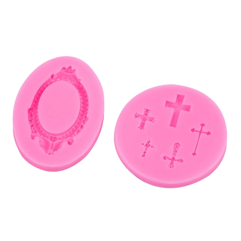 Stampo In Silicone Per Cornice Foto Rilievo Barocco Retrò Per Decorazione Torte Fondant DIY Argilla Resina Croce Flessibile