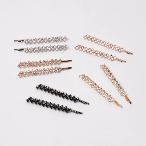 Pasador De Aleación De Zinc Con Diamantes De Imitación Elegante Horquilla Para El Pelo Accesorio Brillante Para Mujeres