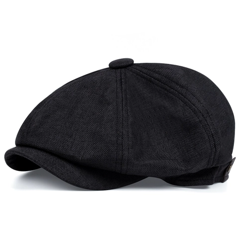 Cappello Coppola Vintage Stile Britannico per Uomo Donna Cotone Effetto Lino Traspirante Patchwork Berretto Retrò Ottagonale Cappello Piatto