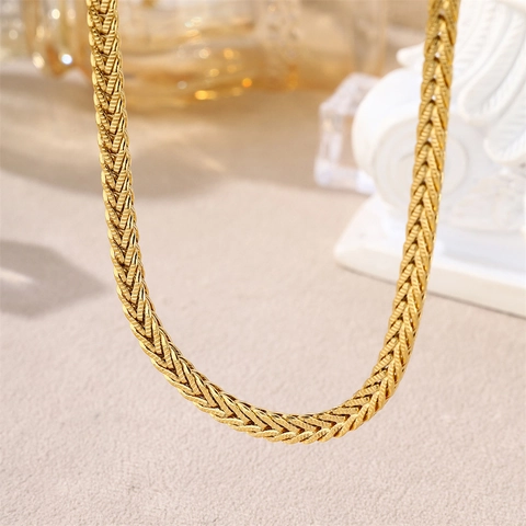 Collana Minimalista In Acciaio Inossidabile Con Catena A Serpente Torta Per Uomo E Donna Gioielli Geometrici Placcati In Oro