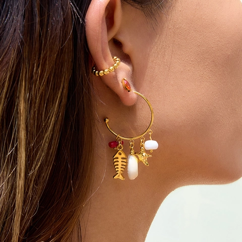 Roestvrijstalen Oceaan Kwastje Hangende Oorbellen Met Natuurlijke Schelp Zeester Voor Dames Strand Boho Stijl