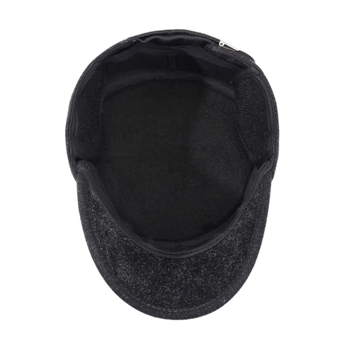 Gorra Militar De Invierno Para Hombre Sombrero Plano Cálido Con Orejeras Mezcla De Lana Cortavientos Outdoor