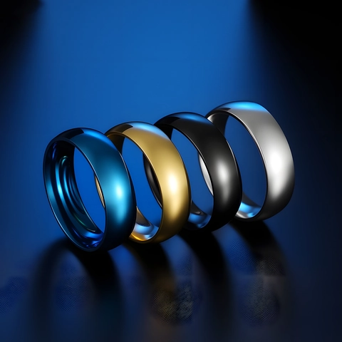 Minimalist Stainless Steel Band Ring High Polished Domed Classic Jewelry For Men Women